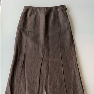 Chanel long Panel 100% Linen Skirt Size 36